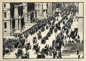 1931 Print Easter Parade Fifth Avenue 1900 New York NYC ORIGINAL HISTORIC FT3