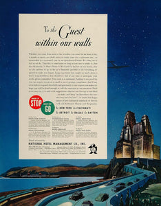 1936 Ad National Hotel Management Night Sky Castle NICE - ORIGINAL FT4