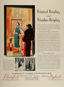 1936 Ad Kimberly Clark Paper Fashion Window Display - ORIGINAL ADVERTISING FT4