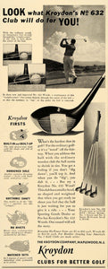 1939 Ad Kroydon No. 632 Wood Golf Club Maplewood NJ - ORIGINAL ADVERTISING FT6A