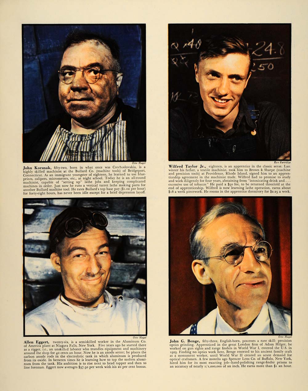 1940 WWII Defense Workers Korsnak Eggert Benge Print - ORIGINAL FT6B