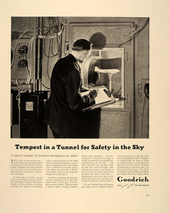 1939 Ad B. F. Goodrich Rubber Wind Tunnel Test Airplane - ORIGINAL FT6