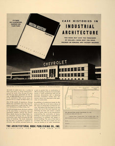 1939 Ad Architectural Book Pub. Chevrolet Factory NY - ORIGINAL ADVERTISING FT6