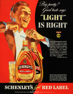 1939 Ad Schenley's Light Red Black Label Whiskey Gentleman Tuxedo Collar FT6