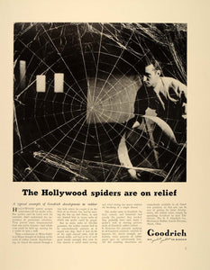 1939 Ad Goodrich Rubber Cement Hollywood Spider Web - ORIGINAL ADVERTISING FT6