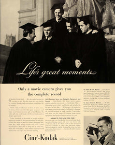 1939 Ad Cine Kodak Movie Camera Graduates Graduation - ORIGINAL ADVERTISING FT6