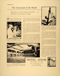 1939 Ad Hotel Astor New York City Ballroom Chefs NYC - ORIGINAL ADVERTISING FT6