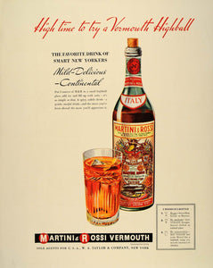 1939 Ad Martini & Rossi Vermouth Highball Cocktail - ORIGINAL ADVERTISING FT6