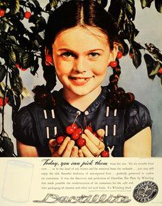 1939 Ad Wheeling Steel Ductillite Tin Can Girl Cherries - ORIGINAL FT6