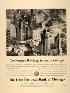 1939 Ad First National Bank of Chicago River Buildings - ORIGINAL FT6
