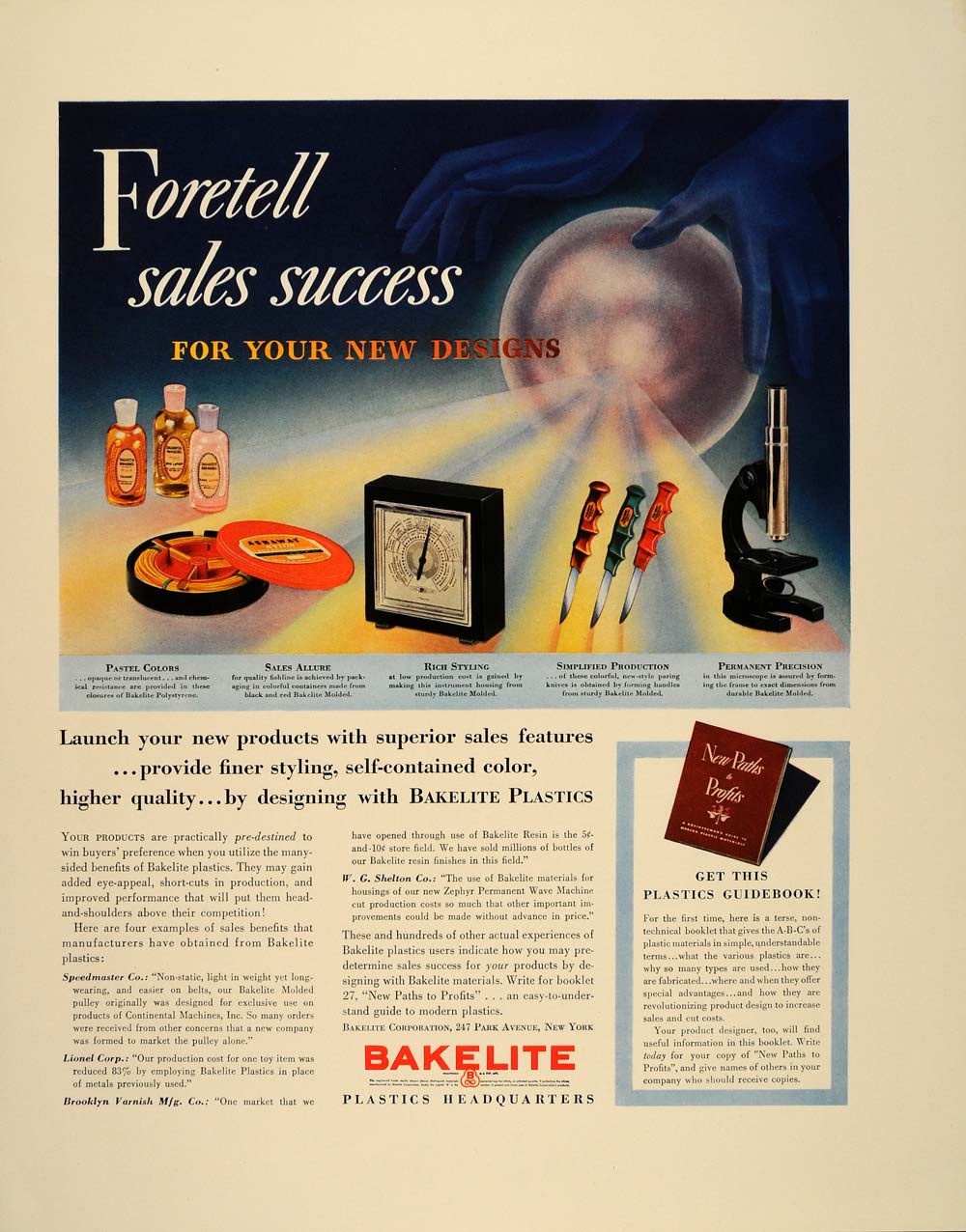 1939 Ad Bakelite Plastics Containers Microscope Knife - ORIGINAL ADVERTISING FT6