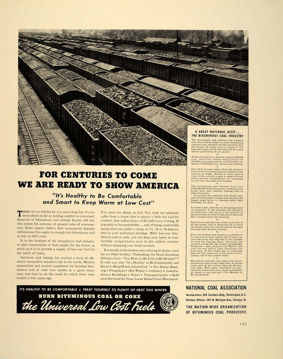 1940 Ad Bituminous National Coal Association Train Cars - ORIGINAL FT6 ...