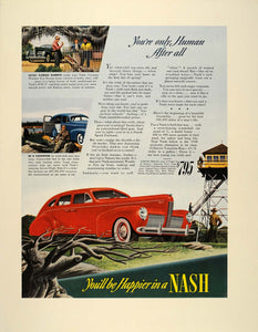 1940 Ad Nash Vintage Red Automobile Car Sedan Price - ORIGINAL
