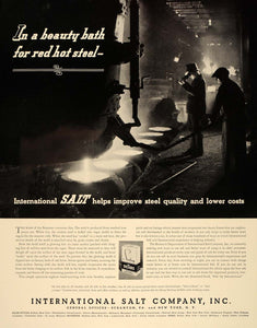 1940 Ad International Salt Company Steel Mill Workers - ORIGINAL ADVERTISING FT6