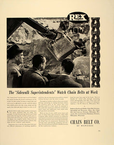1940 Ad Antique Steam Shovel Rex Chain Belt Company - ORIGINAL ADVERTISING FT6