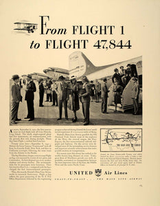 1940 Ad United Air Lines Mainliner LaGuardia Airport - ORIGINAL ADVERTISING FT6