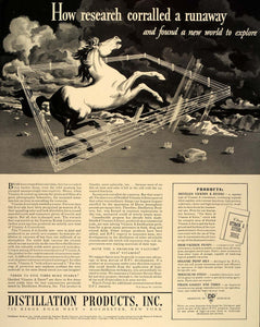 1940 Ad Distilled Vitamin A Esters D.P.I. Horse Corral - ORIGINAL FT6