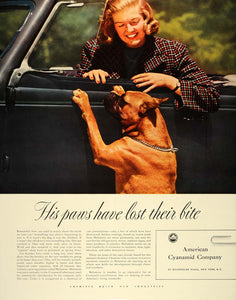 1940 Ad American Cyanamid Company Car Finish Dog Paws - ORIGINAL ADVERTISING FT6