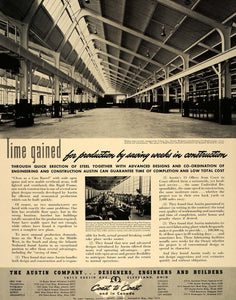 1940 Ad Austin Company Vickers Plant Interior Detroit - ORIGINAL ADVERTISING FT6