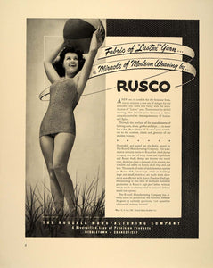 1941 Ad RUSCO Lastex Fabric Lastex Swimsuit Russell Mfg - ORIGINAL FT6