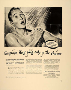 1941 Ad J. Walter Thompson Co. Advertising Bing Crosby - ORIGINAL FT6