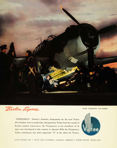 1941 Ad Vultee Vengeance Dive Bomber Pilot Mechanic WW2 - ORIGINAL FT6