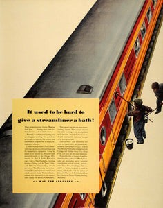 1941 Ad S.C. Johnson Wax Haiwatha Train Car Cleaning - ORIGINAL ADVERTISING FT6