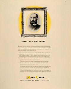 1943 Ad Mark Cross Leather Goods Fifth Avenue Portrait - ORIGINAL FT6