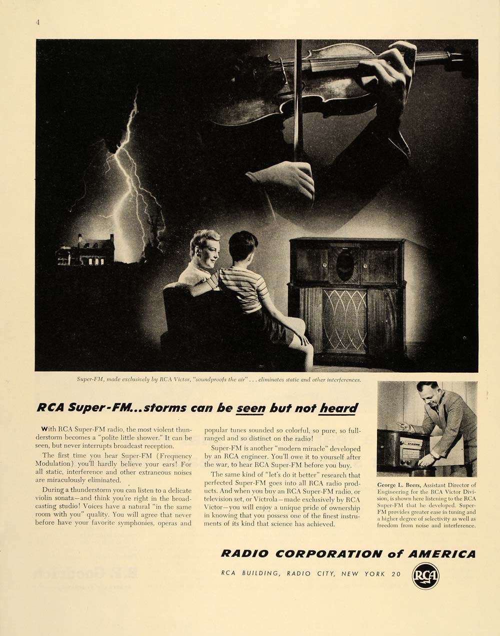 1945 Ad RCA Victor Super FM Radio Corporation America - ORIGINAL ADVERTISING FT6