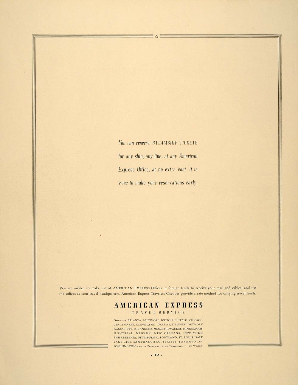 1938 Ad American Express Travel Service Cheques Checks - ORIGINAL FT7