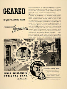 1938 Ad First Wisconsin National Bank Milwaukee CRS - ORIGINAL ADVERTISING FT7