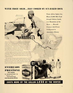 1938 Ad Prestone Antifreeze Sahara Desert Africa Safari - ORIGINAL FT7