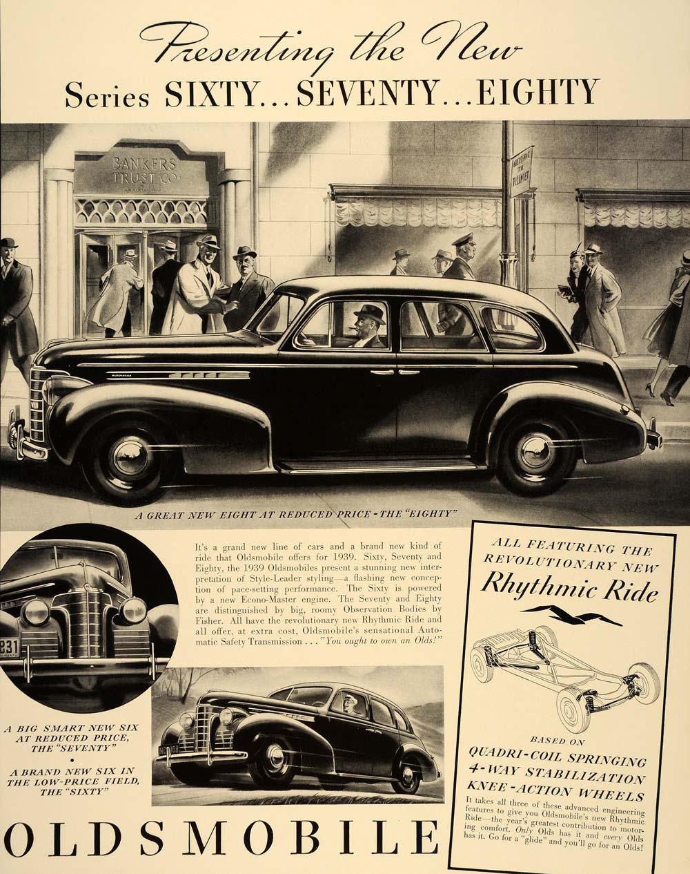 1938 Ad 1939 Oldsmobile Eighty Vintage Olds Automobile - ORIGINAL FT7