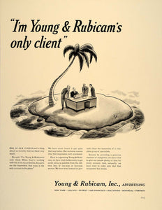 1941 Ad Young & Rubicam Advertising Desert Island Palm - ORIGINAL FT8