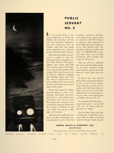 1937 Ad Erwin Wasey Advertising Public Servant 3 Truck - ORIGINAL FT8