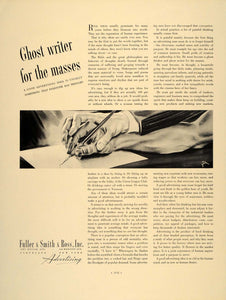 1937 Ad Fuller Smith Ross Advertising Ghostwriter Hand - ORIGINAL FT8