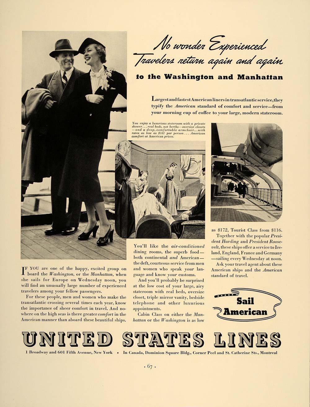 1937 Ad United States Lines Cruise Liners Passengers - ORIGINAL ADVERTISING FT8