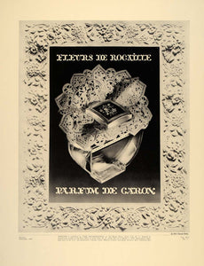 1937 Ad Fleurs de Rocaille Caron Perfume Parfum Bottle - ORIGINAL FT8