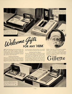 1937 Ad Gillette Safety Razor Shaving Gifts Christmas - ORIGINAL ADVERTISING FT8
