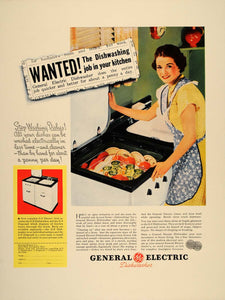 1937 Ad General Electric GE Dishwasher Sink Housewife - ORIGINAL ADVERTISING FT8