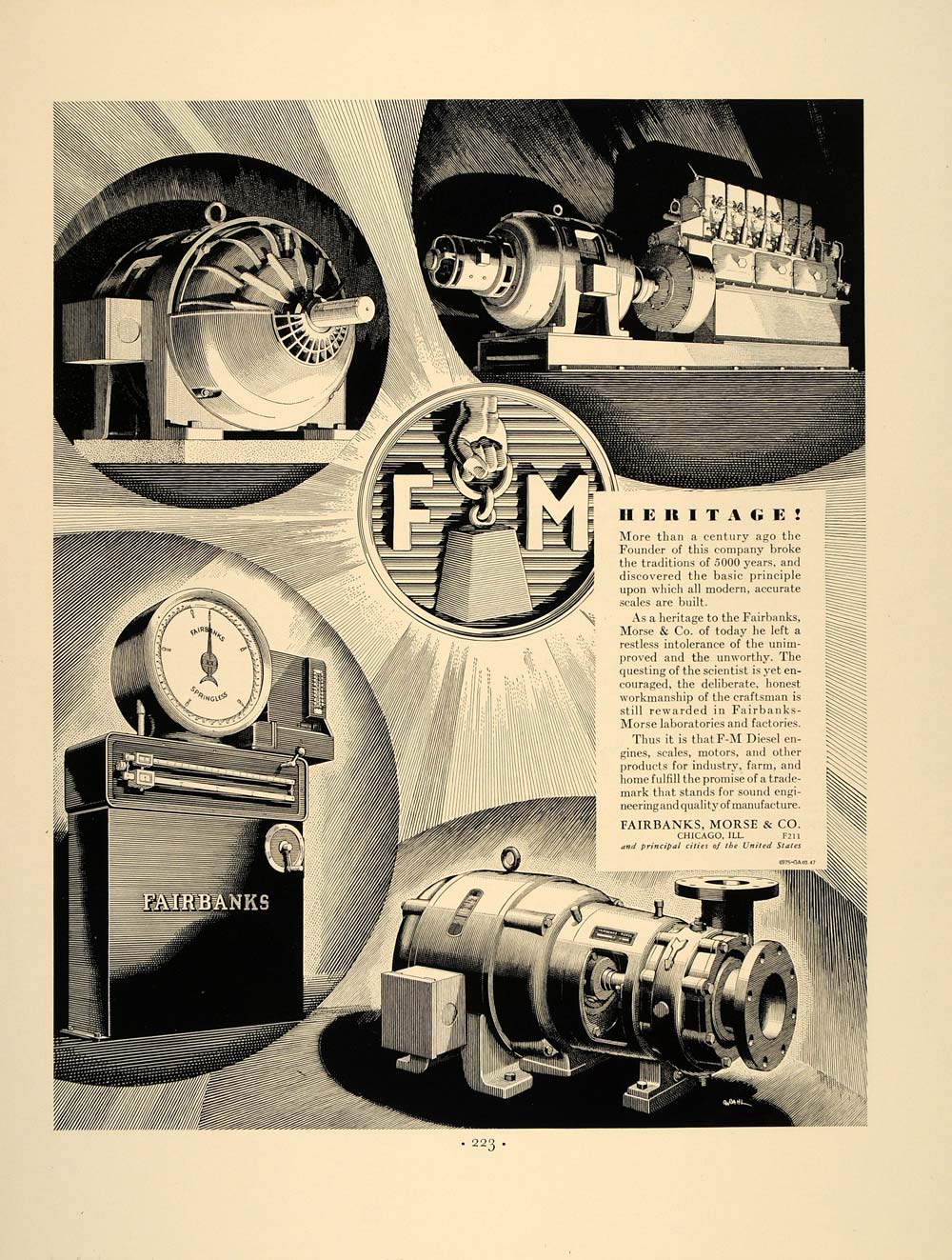1937 Ad Fairbanks Morse Company Engines Scales Motors - ORIGINAL ADVERTISING FT8