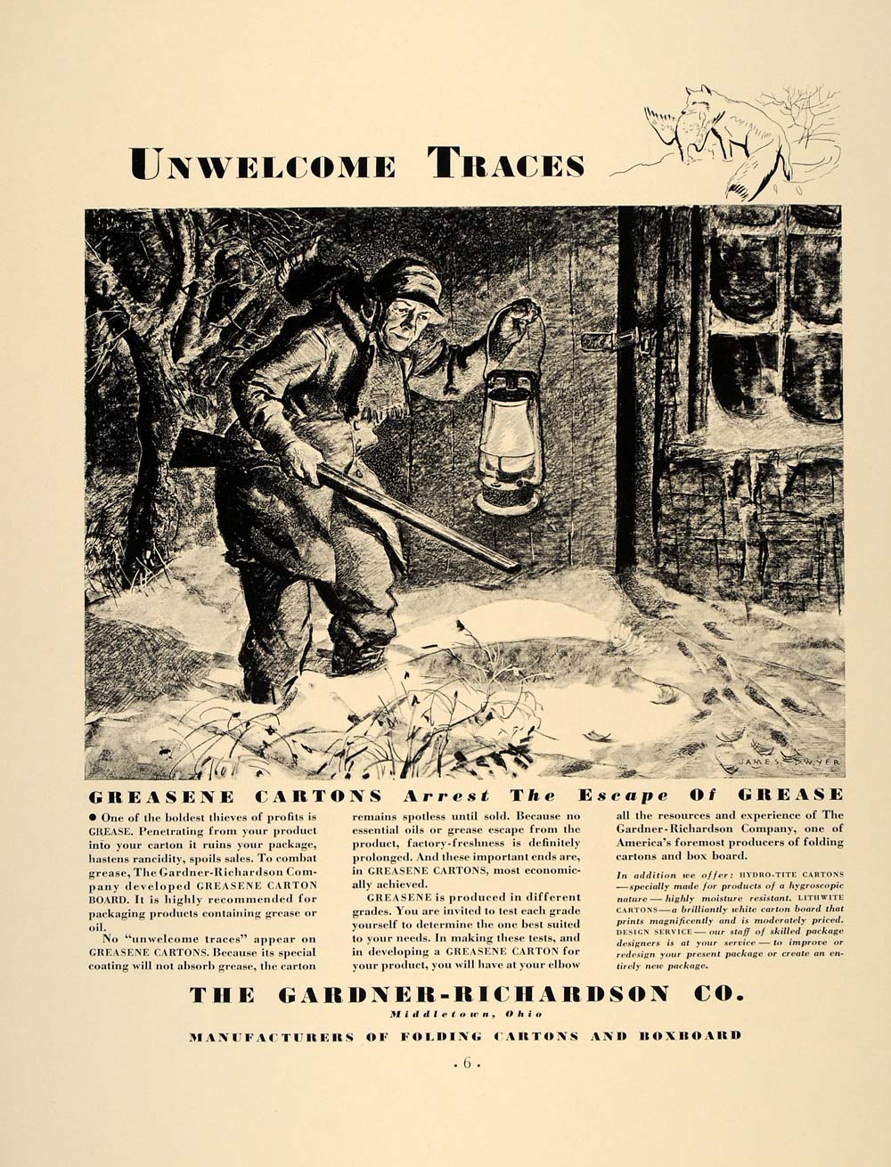 1937 Ad Gardner Richardson Middletown OH James Dwyer - ORIGINAL ADVERTISING FT8