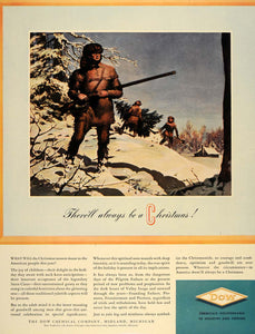 1941 Ad Dow Chemical Frontiersman Buckskin Christmas - ORIGINAL ADVERTISING FT8