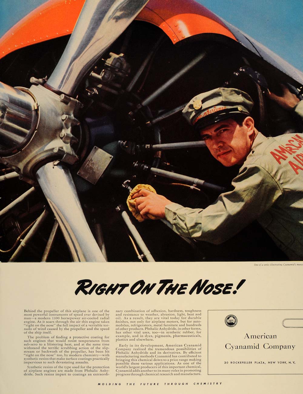 1941 Ad American Cyanamid Airplane Propeller Mechanic - ORIGINAL ADVERTISING FT8