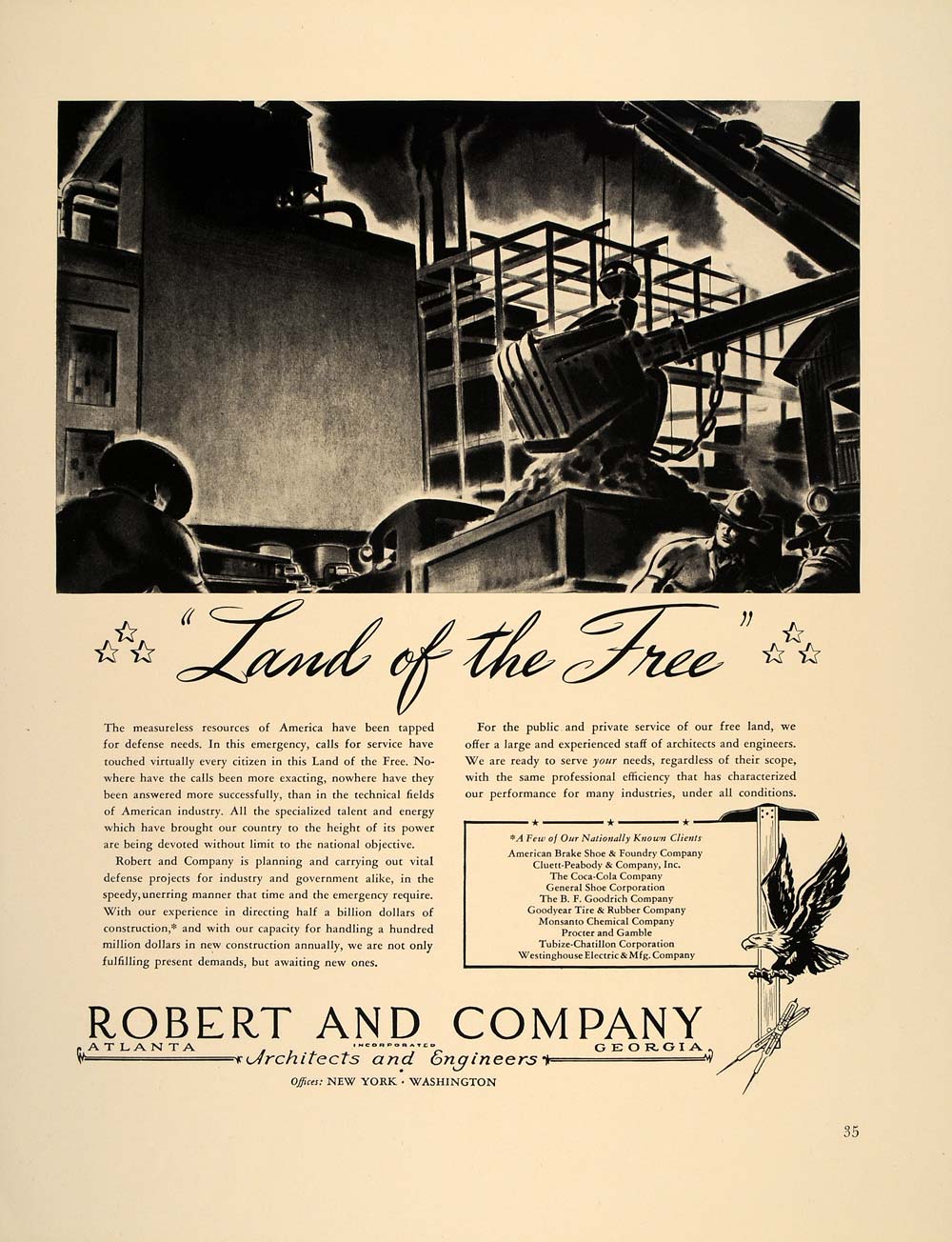 1941 Ad Robert Company Architects Engineers WW2 Defense - ORIGINAL FT8
