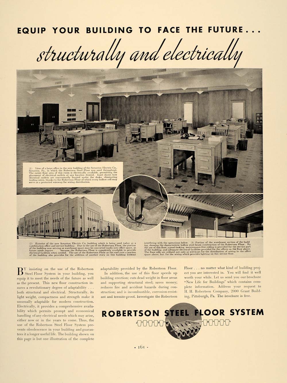1937 Ad Robertson Floor Scranton Electric Co. Interior - ORIGINAL FT8