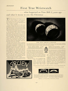 1937 Ad Gruen Watch Wristwatch Curvex Patroness Majesty - ORIGINAL FT8