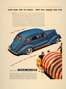 1937 Ad Blue Hupmobile Vintage Car Hupp Motor Car Corp. - ORIGINAL FT8