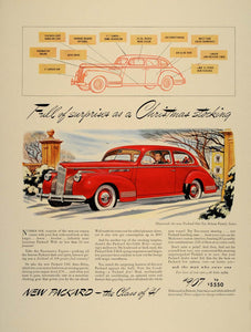 1941 Ad Red Packard One-Ten Deluxe Family Sedan Car - ORIGINAL ADVERTISING FT8