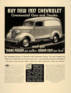 1937 Vintage Ad Chevrolet Commercial Cars Trucks Chevy - ORIGINAL FT8
